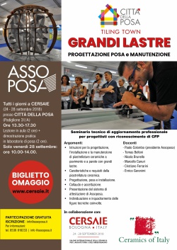 Seminario tecnico GRANDI LASTRE per Architetti e progettisti