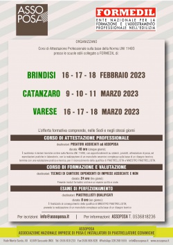 Aggiornamento date corsi 2023