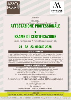2°Corso Attestazione+Esame Certificazione ad Aragona (AG)