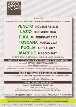Calendario Provvisorio Corsi Assoposa 2026-2027
